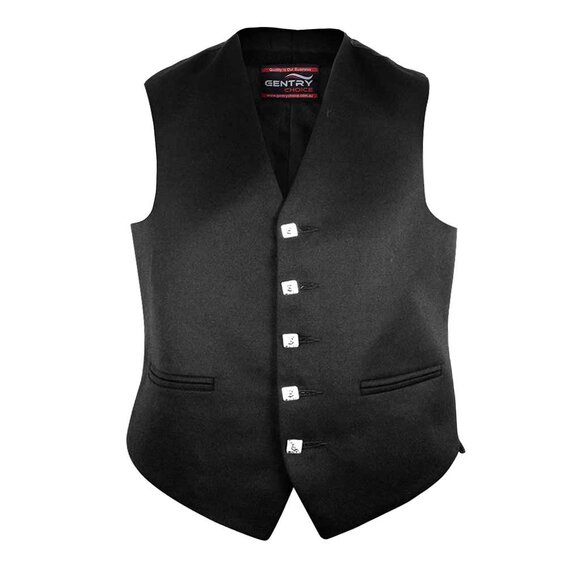 Men’s Traditional Scottish Argyle Jacket Vest Black - Picture 7 of 10